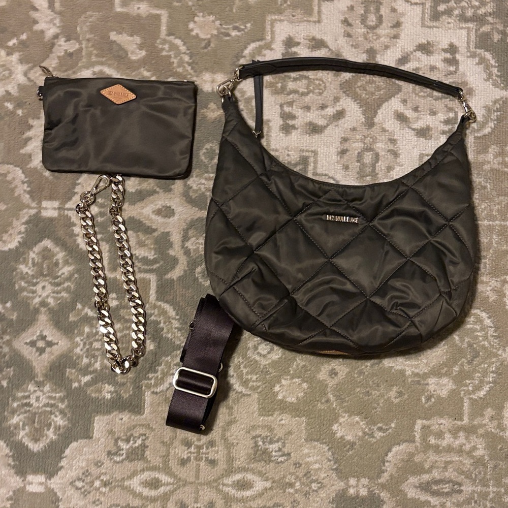 MZ Wallace Madison Shoulder Hobo Bag in Magnet